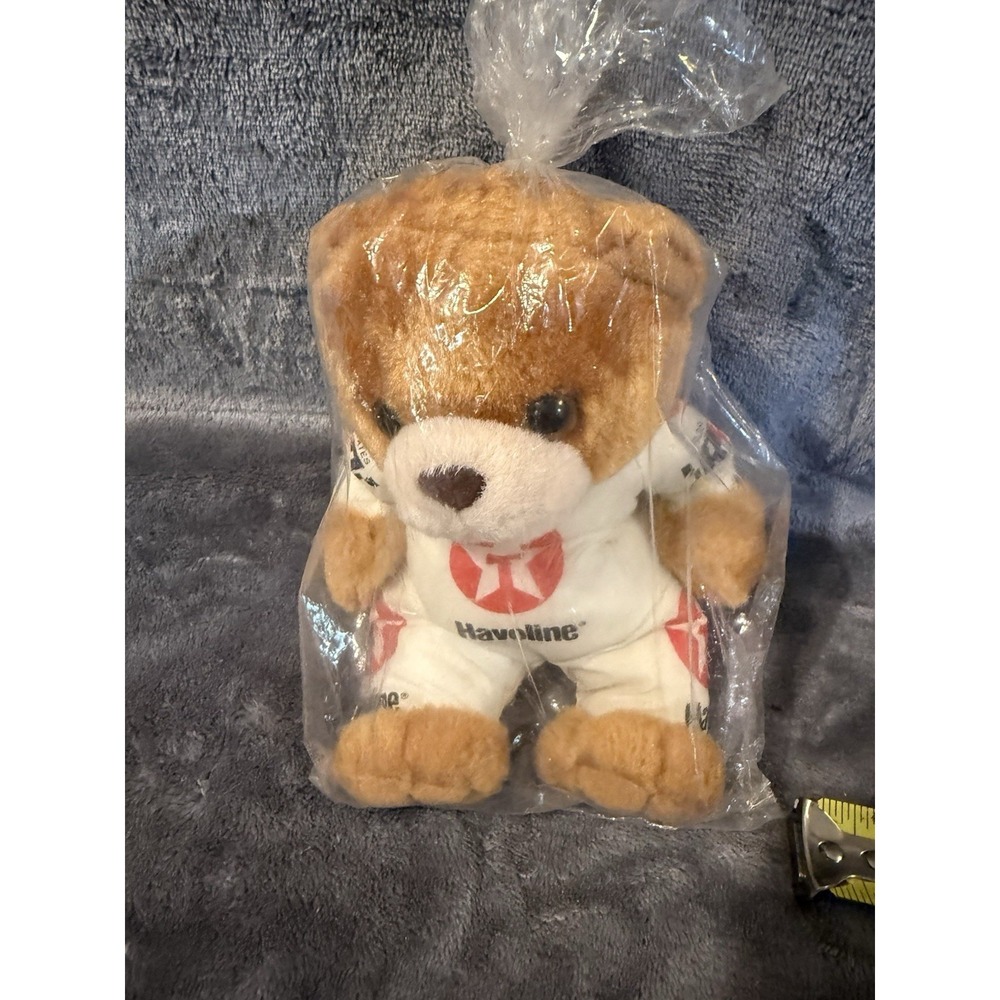 Vintage 1998 Havoline Stuffed Bear New In Bag HTF In White Suit
